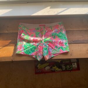 Lilly Pulitzer Pink and Green Floral Women's Shorts